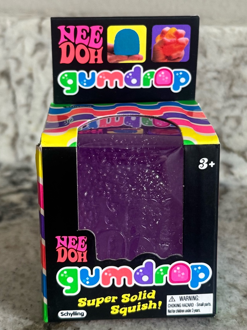 Authentic Schylling Needoh Gumdrop Super Solid Squish Toy - Purple
